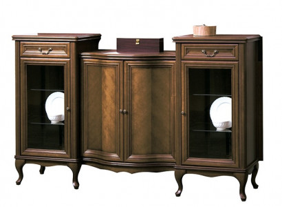 Klassische XXL Kommode Sideboard Holz Antik Style Schrank Vitrine